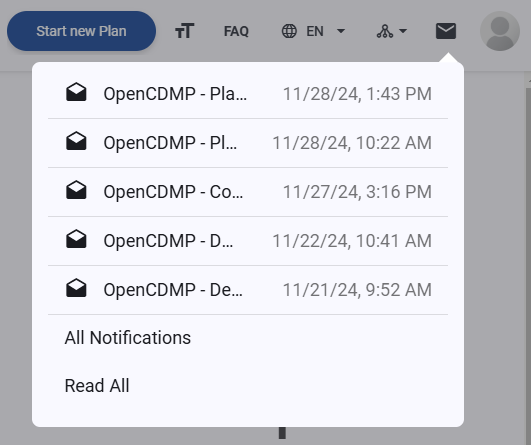 Notification popup